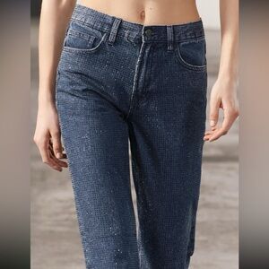 ZARA COLLECTION RHINESTONE HIGH WAIST BOOTCUT JEANS